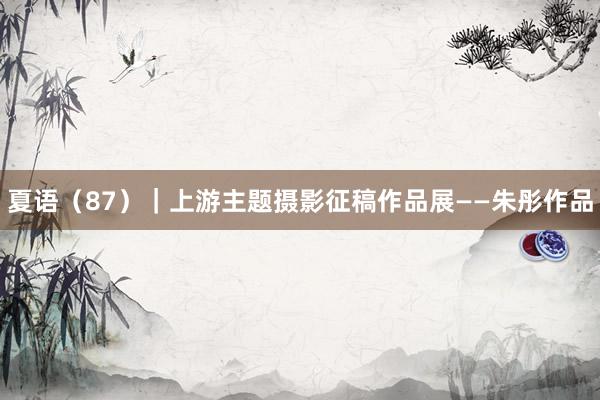 夏语（87）｜上游主题摄影征稿作品展——朱彤作品