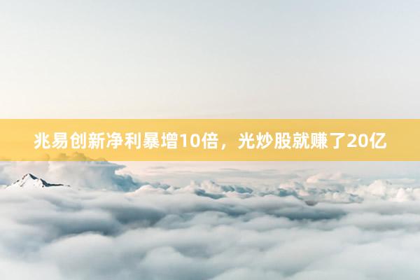 兆易创新净利暴增10倍，光炒股就赚了20亿