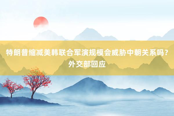 特朗普缩减美韩联合军演规模会威胁中朝关系吗？外交部回应