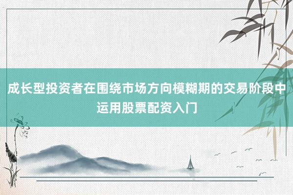 成长型投资者在围绕市场方向模糊期的交易阶段中运用股票配资入门