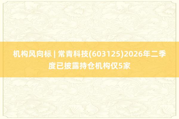 机构风向标 | 常青科技(603125)2026年二季度已披露持仓机构仅5家