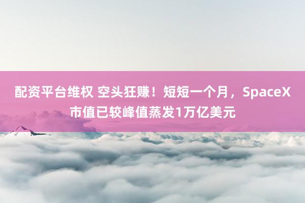 配资平台维权 空头狂赚！短短一个月，SpaceX市值已较峰值蒸发1万亿美元