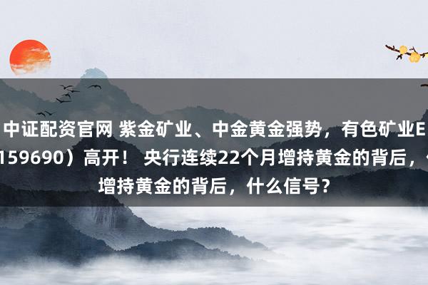 中证配资官网 紫金矿业、中金黄金强势，有色矿业ETF招商（159690）高开！ 央行连续22个月增持黄金的背后，什么信号？