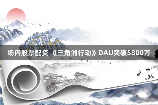 场内股票配资 《三角洲行动》DAU突破5800万
